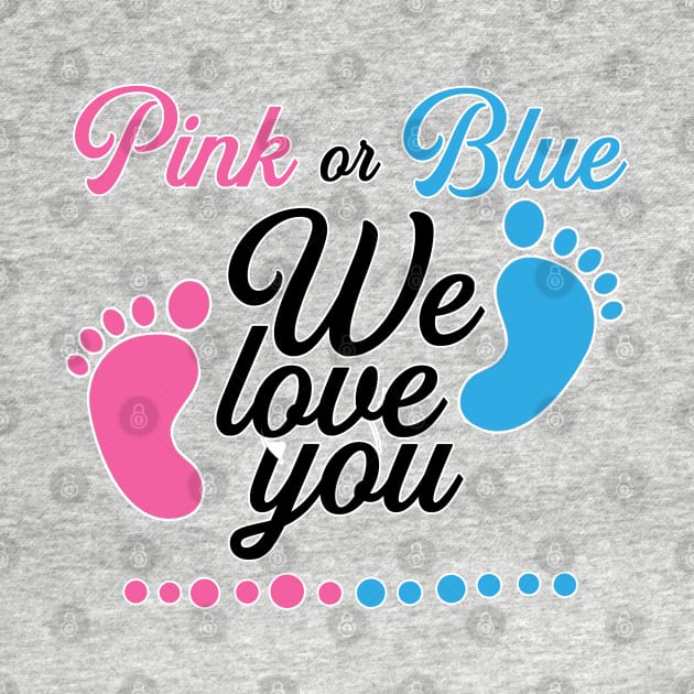 Pink or blue we love you. Gender reveal pregnancy announcement. Perfect present for mom mother dad father friend him or her by SerenityByAlex